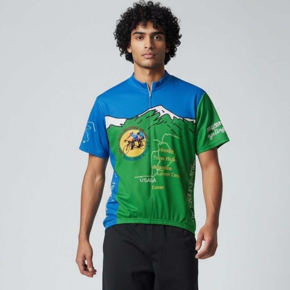 Vintage 2003 Voler Men's Cycling Jersey Color Block 3/4 Zip Central Valley